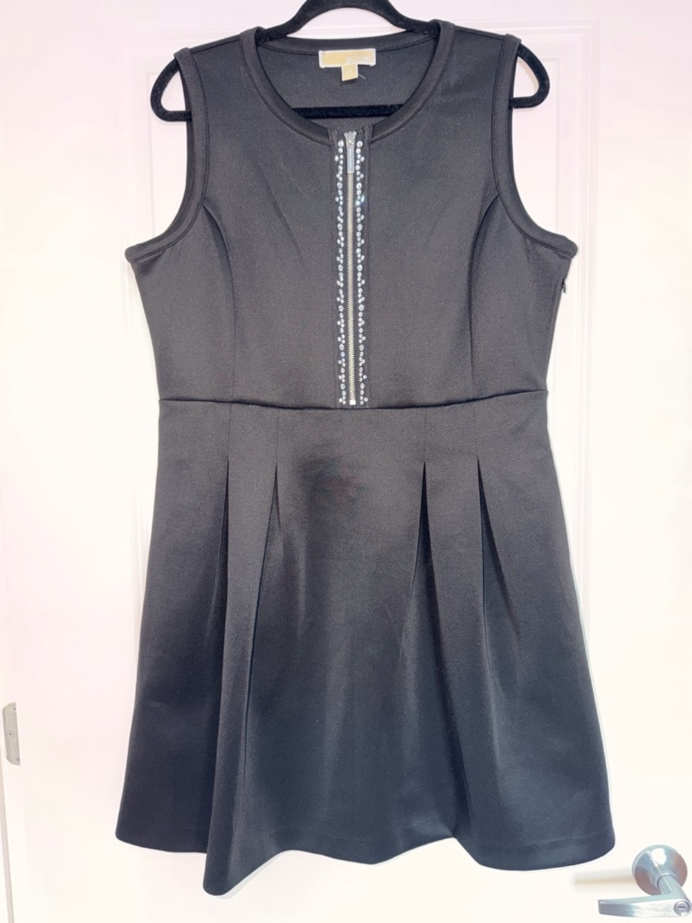Michael Kors Black Sleeveless Jewel-Trim A-Line Mini Dress Women’s size XL - Picture 3 of 9